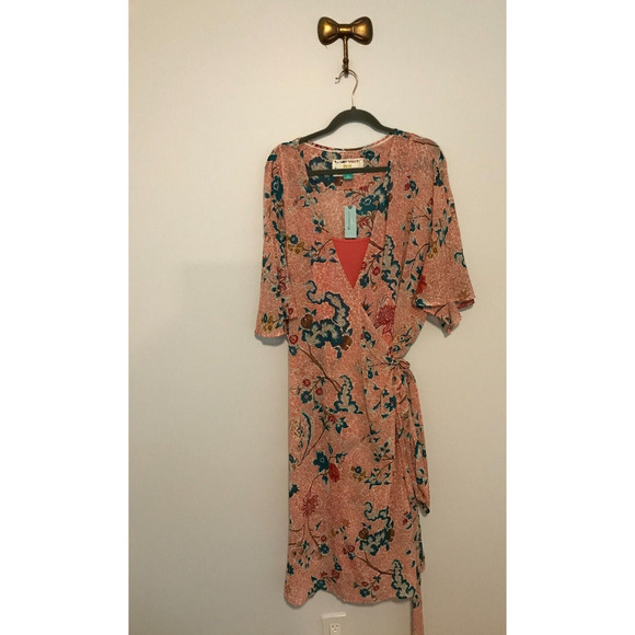 Anthropologie Maeve Adelaide Women's Pink Floral Wrap Dress - Size 3XL - NWT - Picture 2 of 10